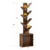 GRUSIGN 6 Tier Tree Book Shelf Small Bookshelf Corner Floor