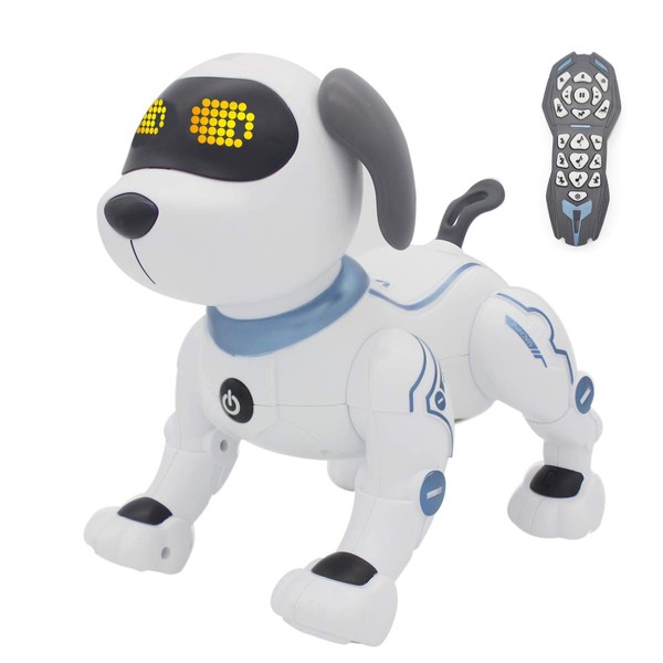 Fisca RC Robot Dog Toy - Voice Control Electronic Stunt Puppy for Kids 6-10 Years Old
