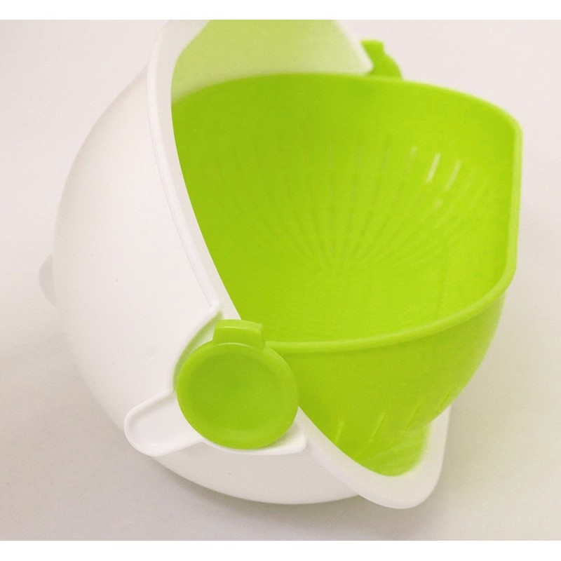 Kokubo Strainer Spin Wheel Colander Oval Grey KK-313