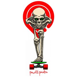 Powell Peralta Skateboard Sticker Tucking Skeleton 3.65" x 1.6"