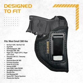 IWB Houston Gun Holster Concealed Carry Holster Faux Leather Fits: S&W Bodyguard, Ruger, Taurus TCP, Sig P238, Jimenez JA, PPK .380 (Left)