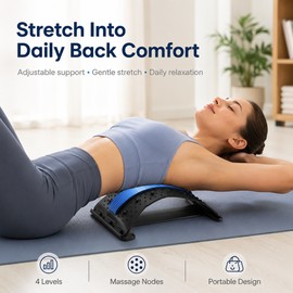 Adjustable Back Stretcher for Daily Comfort – 4-Level Lumbar Support Board for Home, Office & Yoga Use