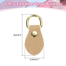 QUARKZMAN 6 Pieces Purse Strap Holder for Handbag, Sew on Leather Buckle Bag Side End Ring Clips Replacement Clasp for DIY Shoulder Strap Crossbody Backpack Hardware, Khaki