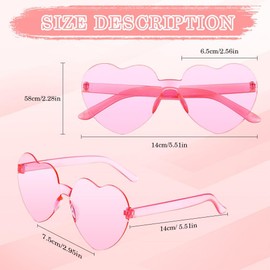 Red Heart Sunglasses 12-Pack - Pink and Red Glasses for Rave - Heart-Shaped Eyewear