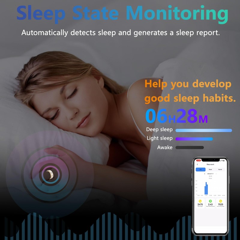 Health Rings for Women,Smart Ring Health Tracker for Women, Measure