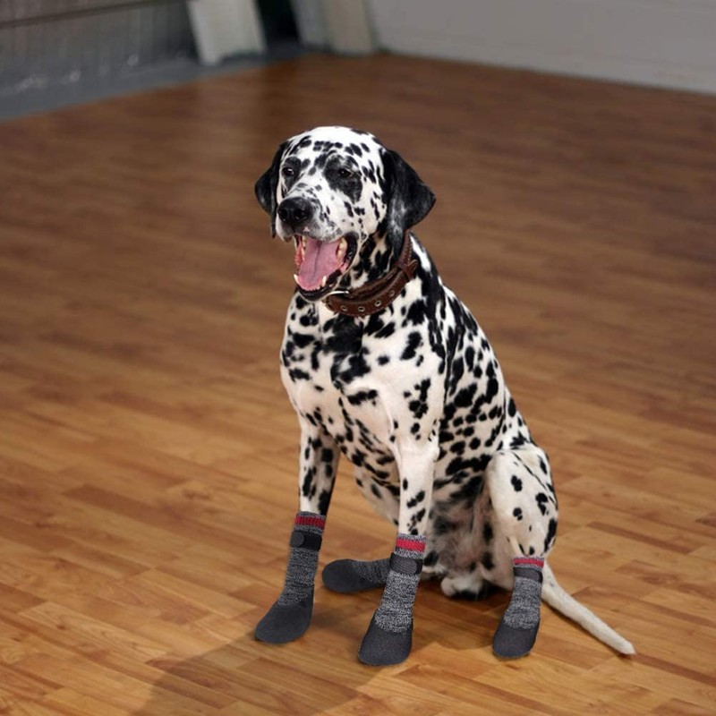 Mihachi Dog Socks Rubber Sole Paw Protectors with Straps Traction
