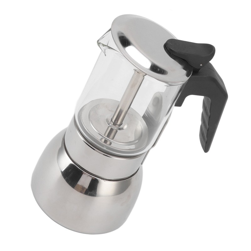 Glass Moka Pot Stainless Steel Heat Resistant Portable Classic Italian