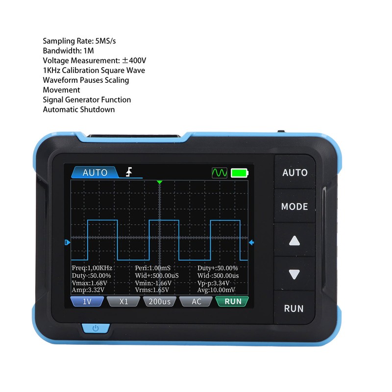 Handheld Digital Oscilloscope 2.8 Inch TFT 5.0MS/s High Sampling Rate
