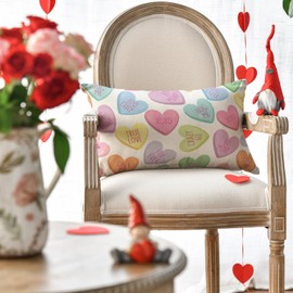 Artoid Mode Hearts Love Forever Valentine's Day Cushion Cover, 30x50 cm Be Mine Spring Decorative Pillow Case Cover Sofa Living Room Outdoor Decor