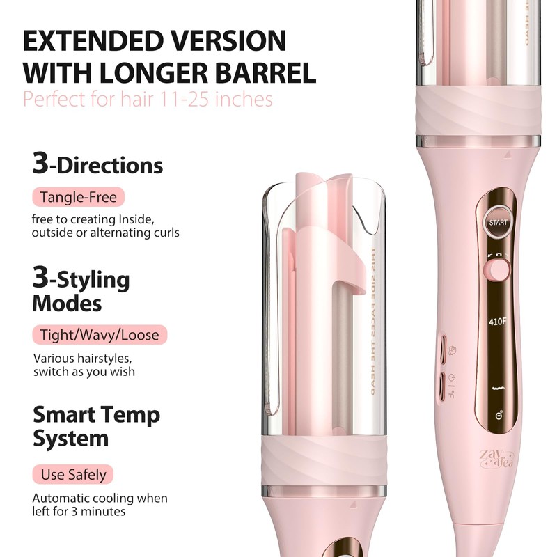Zavarea Automatic Curling Iron, 1 Inch Hair Curler with 5