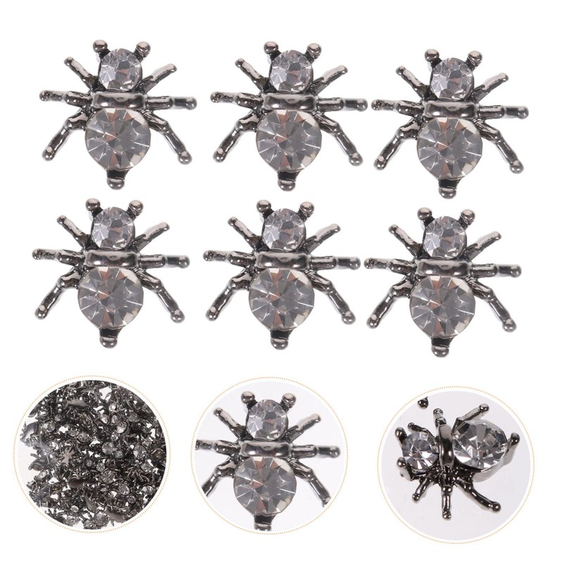OHPHCALL Spider Nail Charms Metal Jewelry for Manicure Nail Gems