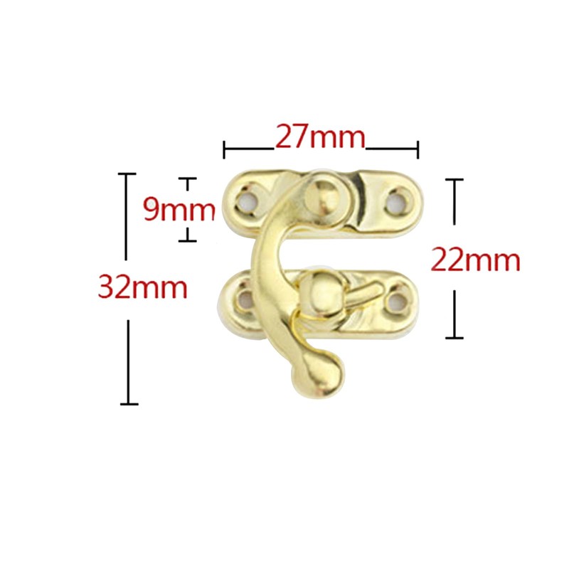 20Pcs Antique Left Latch Hook Hasp 27 x 32mm Small