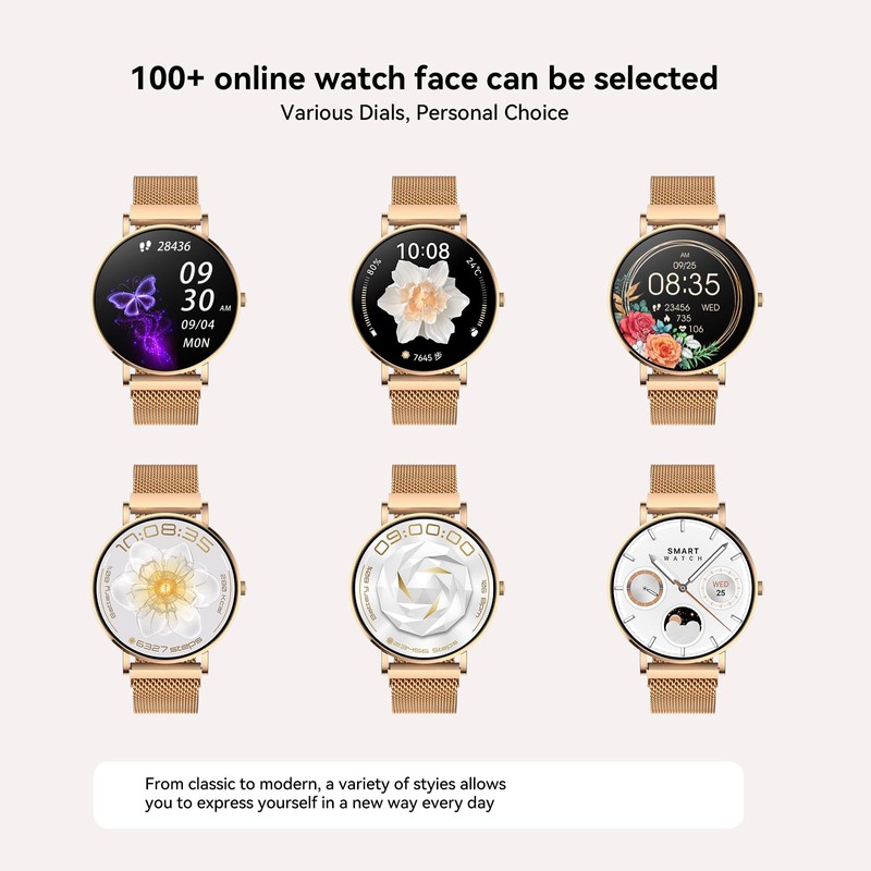 AURAFIT Smart Watch for Women 1.32" Fitness Tracker Watch 7.7mm
