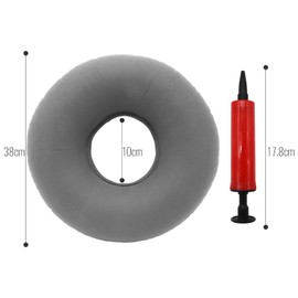 TUAKIMCE Hemorrhoids Seat Cushion, Inflatable Hemorrhoids Coccyx Seat Ring, Orthopaedic Seat Cushion with Pump, Hardness, Adjustable for Coccyx, Bedsores, Wheelchairs (Grey1)