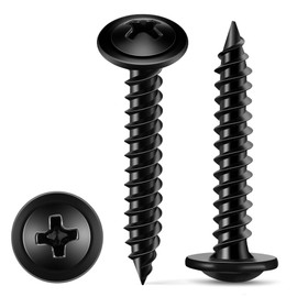 150 PCS Black Modified Truss Head #8 x 1-1/2 inch Wood Screws, Hardened Steel 1.5" Length Multipurpose Screw, Oxide Coated for Corrosion Resistance, Ideal for Wood, Metal, and Plastic by TPOHH