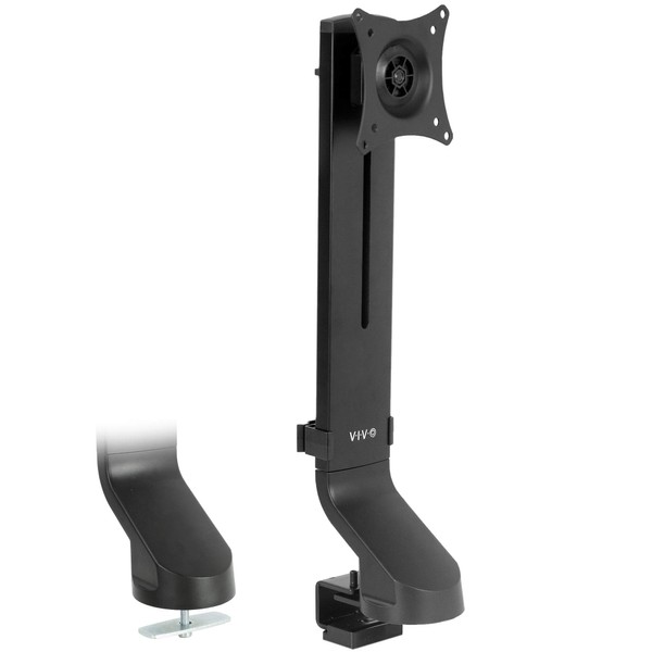 VIVO Adjustable Single Monitor Mount for Sit-Stand Workstation, Desk Converter,