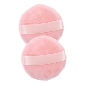 NOLITOY 2 pcs Soft Velour Makeup Powder Puff Washable Cosmetic Sponge for Face for Loose Powder Application for Home Travel Use Great for Women