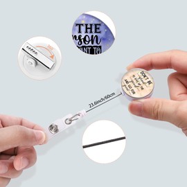 3Pack Badge Reel - Cute Badge Holder Retractable with ID Clip for Nurse Accessories for Work, Funny Badge Holder Reels with Swivel Alligator Clip (Inspirational-1)