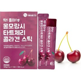 Mippeum Tart Cherry Collagen Jelly Stick 20g * 15 Stick 1,600mg Low Molecular Fish Collagen