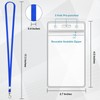3 Pack Clear ID Badge Holder with Lanyard Blue Lanyards