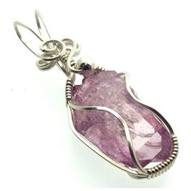 Ruby Aura Quartz Gemstone Sterling Silver Wire Wrapped Pendant