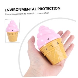FUNOMOCYA 1Pc Pink Ice Cream Mechanical Kitchen Timer Fun Practical Timing Reminder for Cooking Baking and Activities Easy to Use Adorable Design for Home Chefs