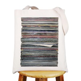 G2TUP Vinyl Record Tote Bag Vinyl Collector Gifts Vinyl Lover Gift Vinyl Record Player Shoulder Bag Music Collection Gifts (Vinyl)
