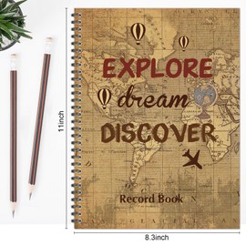 Faccito Teacher Record Book, 8.3'' x 11'' Record Book Undated Attendance Register Book Grade Book Student Roster Monthly Reminders Record Grading Chart Gifts for School Office Home (Map Style)