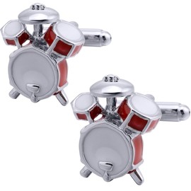 Jonwo Drum Kit Cufflinks Jewelry for Men Lady Music Fan Cuff Links Stainless Steel Classic Tuxedo Shirt Unique Business Wedding