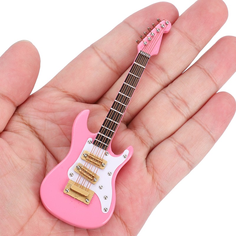 Guitar Decoration Miniature Ornaments Mini Musical Instrument Model Gift Pink