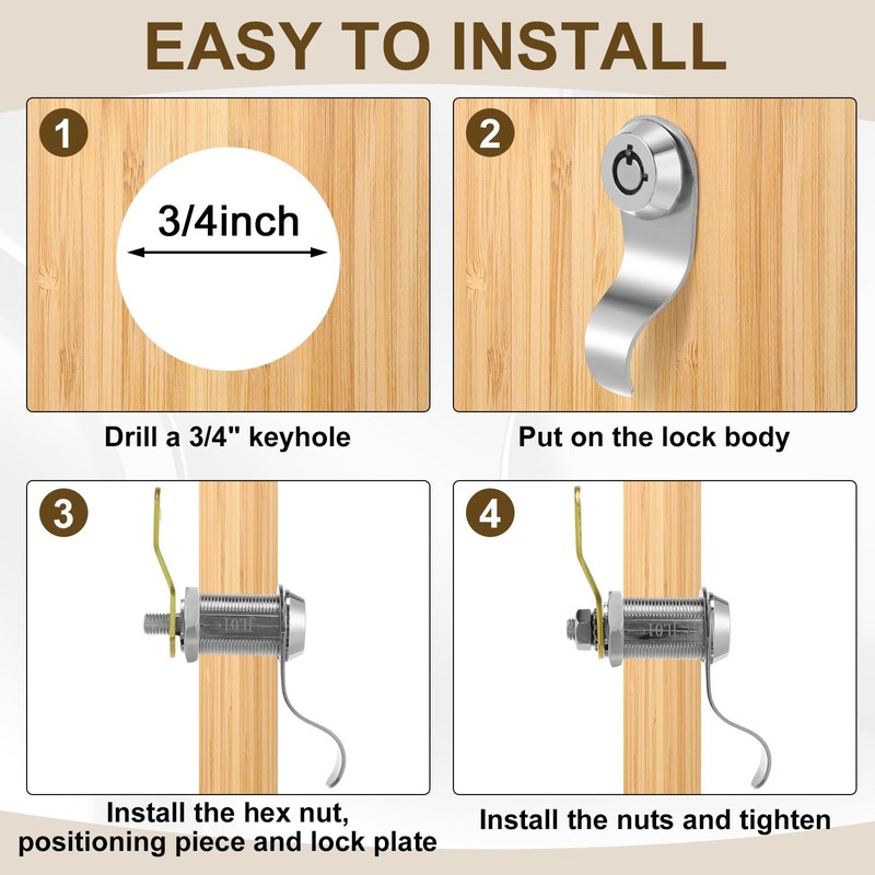 Duraaamo 12 Pack Rv Door Locks for Storage Door 1-1/8''