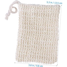 FUOYLOO 2 Bolsas Exfoliantes para Jabón de Sisal Red Flexible y Alta Absorción, Accesorio Cuerda para Colgar, Adecuado para Cuidado Personal