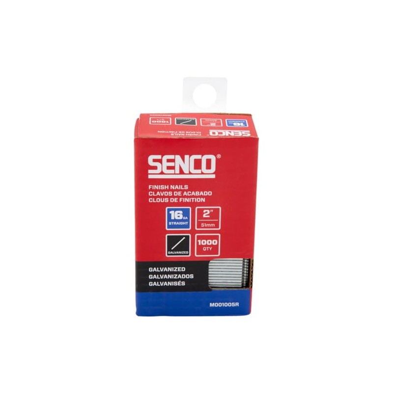 SENCO M001005R 2" 16 Gauge Straight Finish Nails, Galvanized Finish