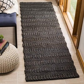 Safavieh Natural Fiber Collection NF212C Handmade Braided Woven Jute Runner, 2'3" x 12' , Charcoal