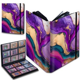 9 Pocket Trading Card Binder,Collection Holder Album Sleeves for Baseball,Sports Card, MTG Cards,Collectible Card Protection,30 Pages Put up to 540 Cards,Elegant Marble