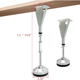 4 Pack Adjustable Height Center Support Leg for Bed Frame, Bed Center Slat Heavy Support Leg, Extra Durable Steel Support Legs | Suitable for Bed Frame, Bed Center Slats, Cabinet and Wooden Furniture