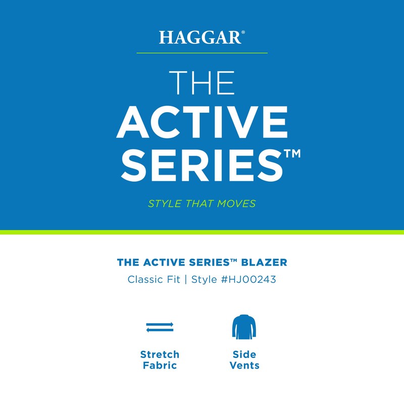 Haggar Men's The Active Series Solid Gab Tailored Fit Blazer