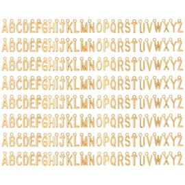 Tupalizy 208PCS A-Z Alphabet Letter Charms Jewelry Making Pendant Charm Spacer Beads for Earrings Bracelet Keychain Necklace Message Name Tag Scrapbook Wedding Christmas Ornament (KC Gold)