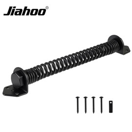 11" Gate Spring Self Closing Door Spring Heavy Duty Hardware for Wooden and Vinyl Fence - Adjustable Tension, in Black