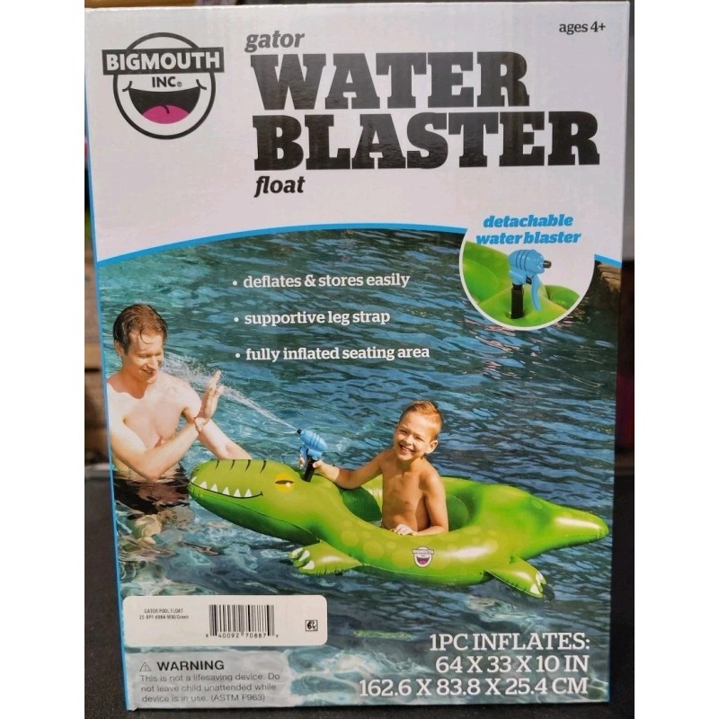 Bigmouth Gator Water Blaster Pool Float 64 X 33 X