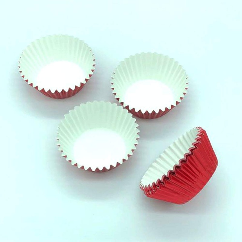Huaswan Bright Red Foil Cupcake Liners Standard Sized Baking Cups