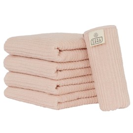 Towel Laboratory [Smooth Touch] #032 Face Towels, Pink, Set of 5, Kitchen, Thin, Hand Wash, Smooth, Side Weaving, Fast Absorption, Durable, 100% Cotton, 300 GSM JapanTechnology
