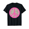 Vintage Retro Leopard Print Peace Sign 80's 90's Aesthetic T-Shirt