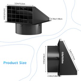 Ventilation Grille 100 mm, Weather Protection Grille with Integrated Backflow Flap, Ventilation Grille, Stainless Steel Exhaust Air Grille for Wall Connection, Exhaust Air for Pipe, Wall Connection