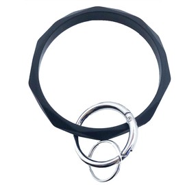 Unpafcxddyig Women Wristlet Bracelet Keychain Silicone Diamond Shape Bangle Key Chain Clip for Car Key Holder,black