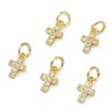 Airssory 10 Pieces Mini Cross Pendant Micro Pave Clear Cubic