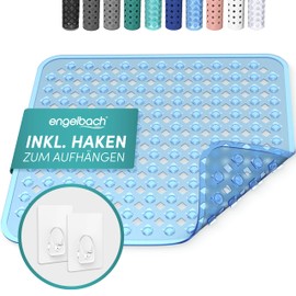 Engelbach® Non-Slip Shower Mat with Hanging Hooks, 53 x 53 cm, 100% BPA-Free, Anti-Slip Mat for the Shower, Mould-Resistant and Machine Washable