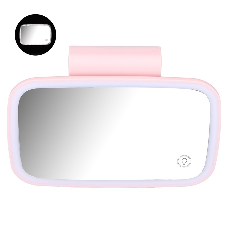 Car Sun Visor Makeup Mirror Surround LED Lights Touch Screen