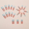 24Pcs Press on Nails Long Coffin Length Fake Nails French