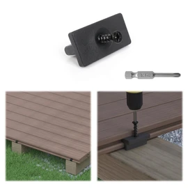 Muzata 500PCS Hidden Deck Fasteners for Composite Decking Boards Universal Hidden Polypropylene Clips with Metal Screws for 250 SQ. FT. M029